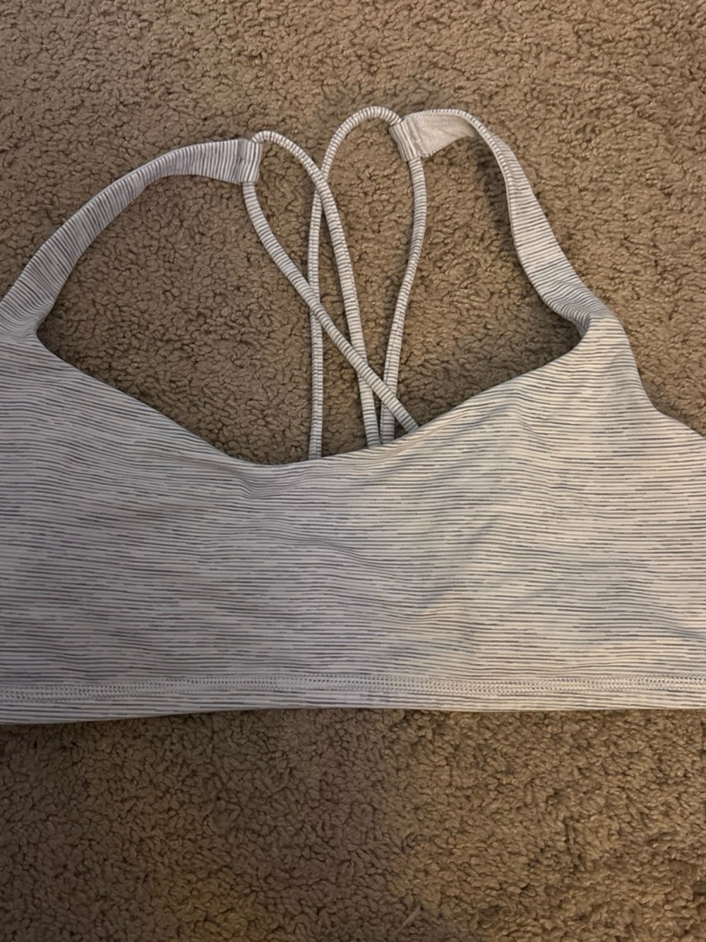 lululemon athletica Light Gray Strappy Free to Be Wild Sports Bra